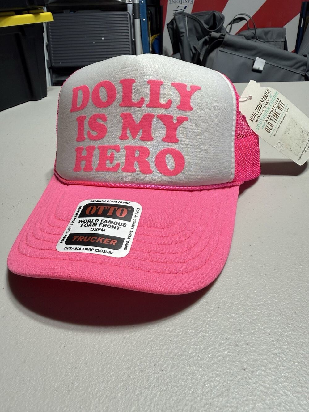 Dolly Truckers Hat, Dolly Parton, Hot Pink Dolly Is My Hero RARE
